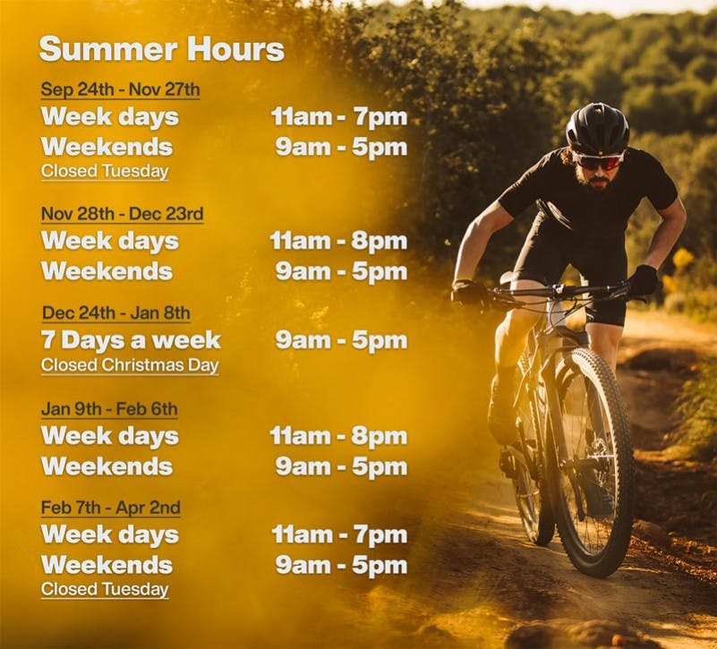 Christchurch Adventure Park Summer Lift Operational Hours Website Embed
