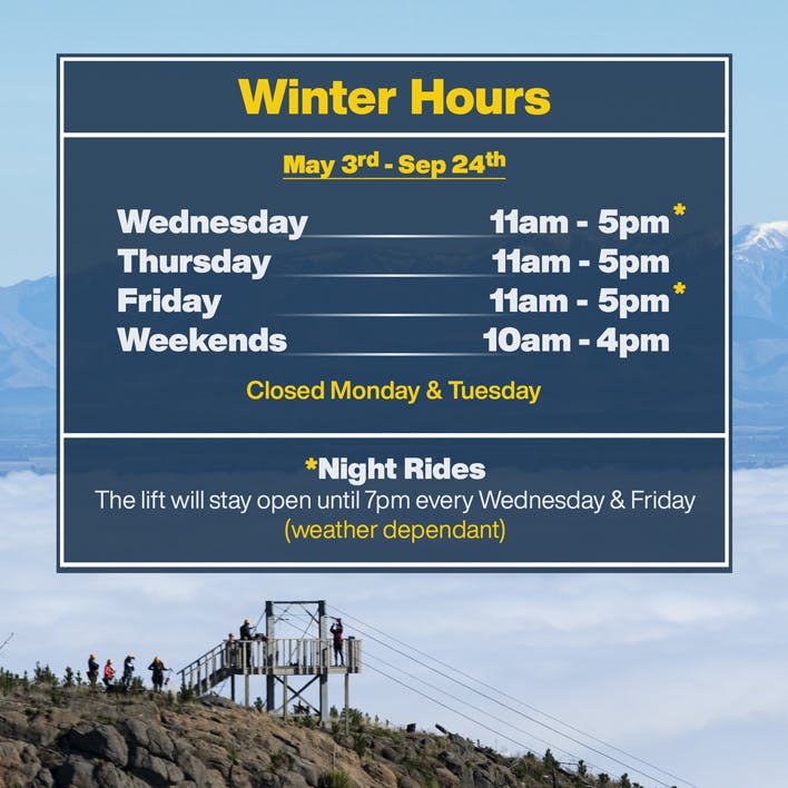Winter Hours 2021 Operational May 3rd